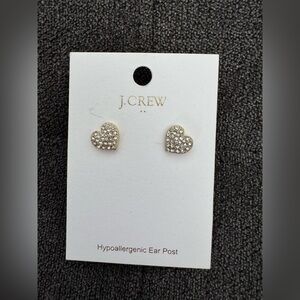 J. Crew Factory Heart-Shaped Gold and Silver Earrings